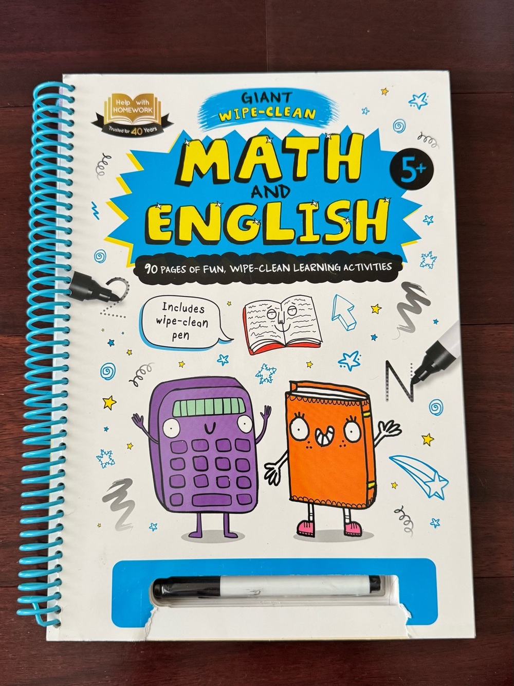 Giant Wipe Clean Math and English Wipe Clean Learning Activities Book